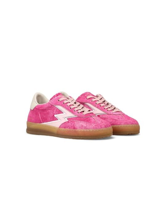 Moaconcept Pink Club Suede Leather Sneakers Fuchsia