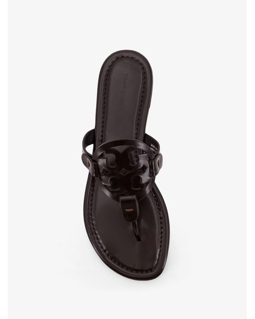 Tory Burch Black Leather Thong Sandals