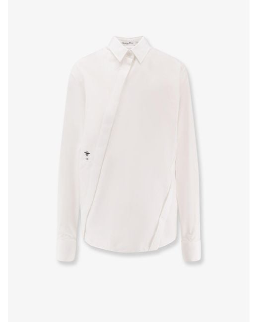 Dior White Dior Shirt With Oblique Closure