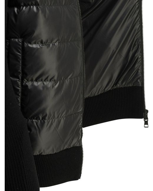 Moncler Black Padded Wool Cardigan for men