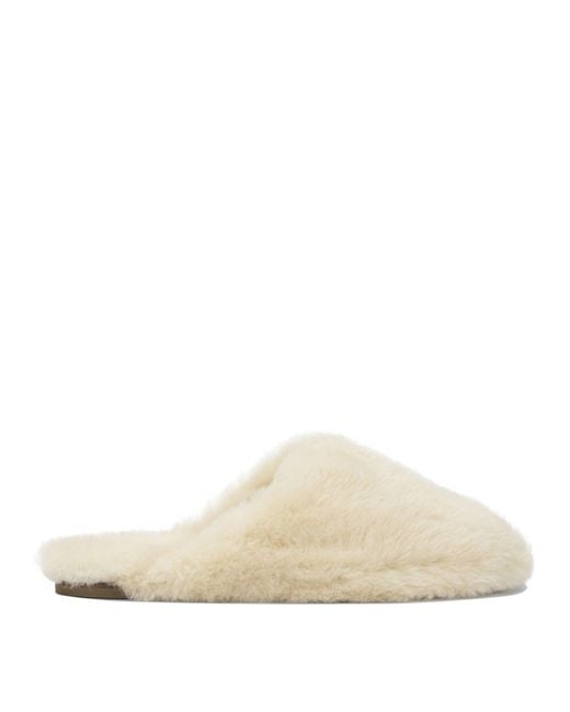 Aeyde White "Rega" Slippers