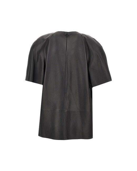 Totême Black Nappa Leather Cocoon Top