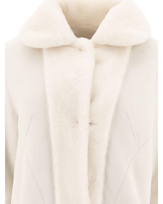 B&W Natural Reversibile Shearling Coat