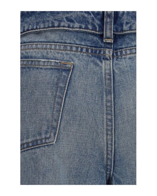 McQueen Blue Faded Pure Cotton Jeans
