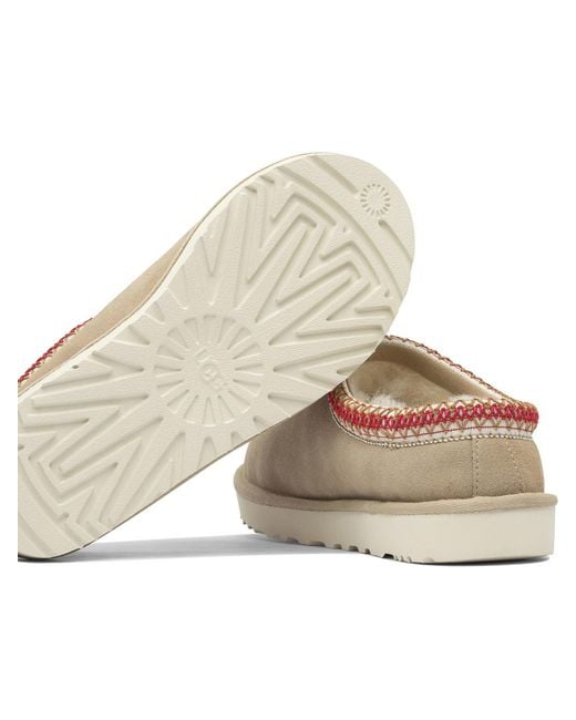 Ugg White Flat Shoes Sand/Dark Cherry
