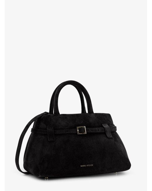 MANU Atelier Black Le Cambon 25 Suede Crossbody Bag