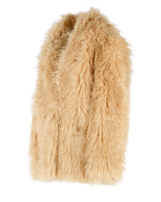 Isabel Marant Natural 'Mylae' Polyester Fur Coat