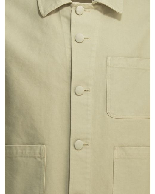 Auralee Green Cotton Overshirt Jacket for men