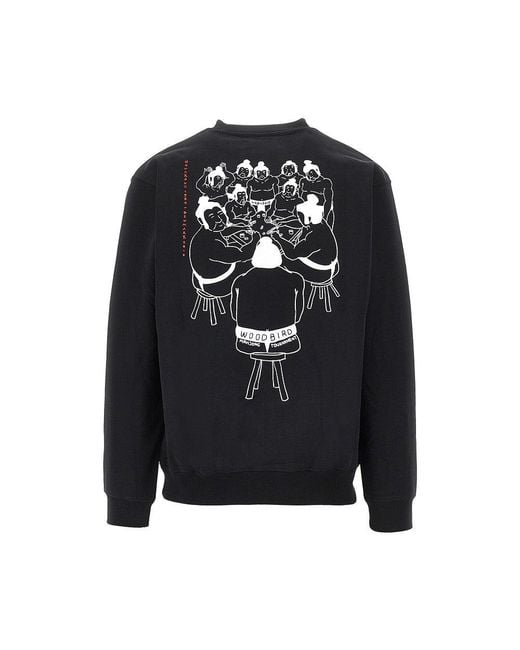 Woodbird Blue 'Wbcane Suma' Crewneck Sweatshirt for men