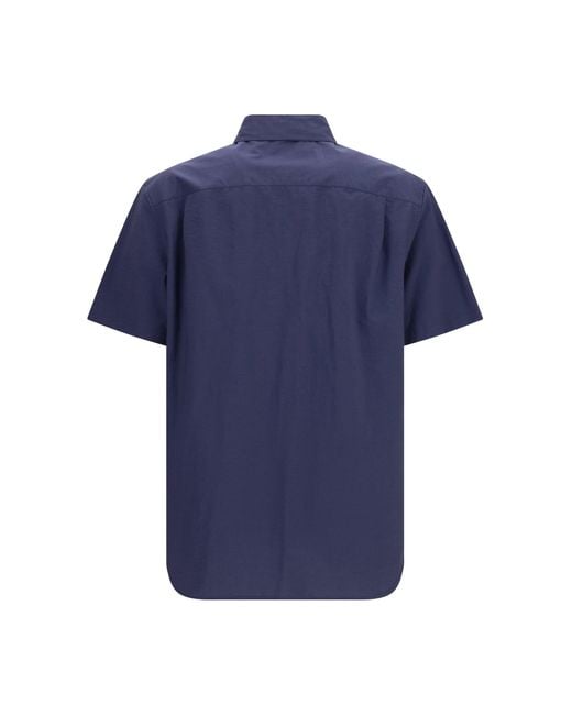 Loewe Blue Short-Sleeve Cotton Blend Shirt for men