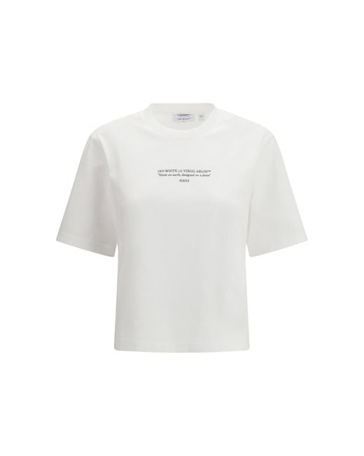 Off-White c/o Virgil Abloh White Made On Earth, Designed On A Plane T-Shirt