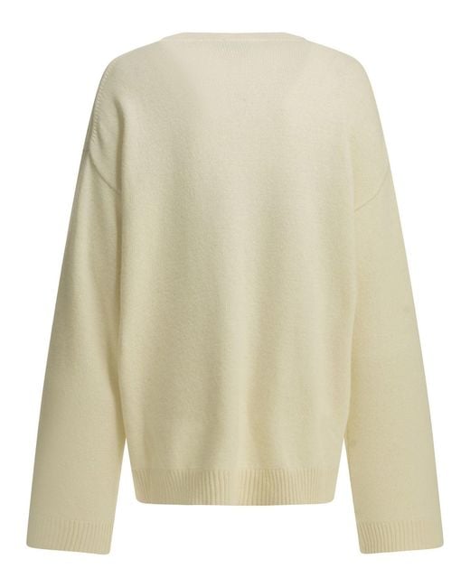 Ganni White "Strawberry" Crew-Neck Sweater