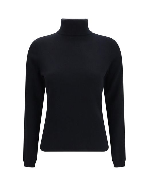 Allude Blue Cashmere Turtleneck Sweater