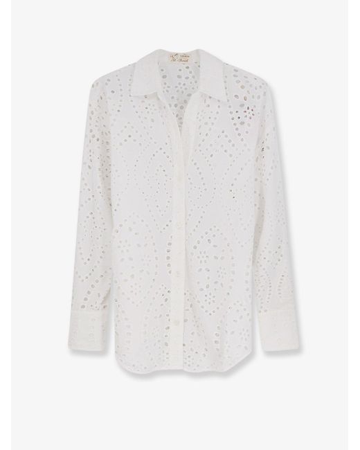 Mc2 Saint Barth White Shirt Cristal Broderie Anglaise