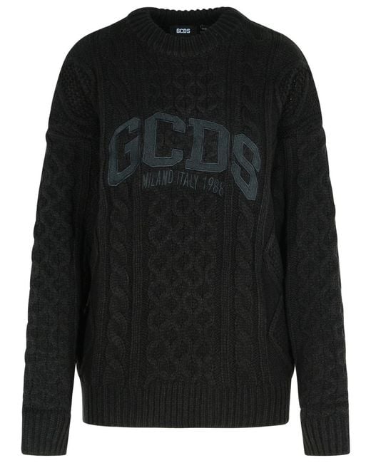 Gcds Black Acrylic Blend Sweater for men