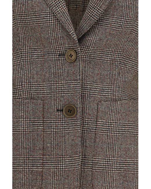 Burberry Brown Single-Breasted Wool And Linen Blazer