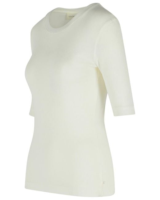 Closed Natural Cotton Blend Polo Shirt Ivory