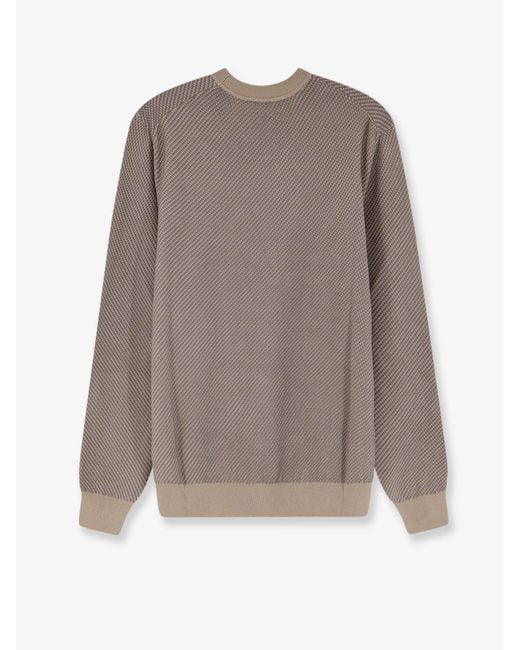 Boss Brown Silk And Cotton Blend Sweater for men
