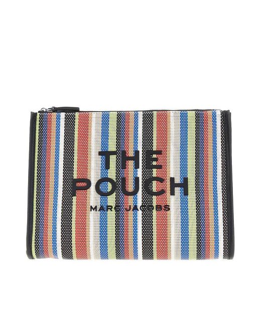 Marc Jacobs Blue Striped Mesh Pouch