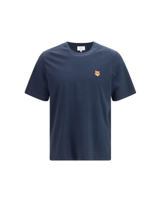 Maison Kitsuné Blue T-Shirt Fox Head for men