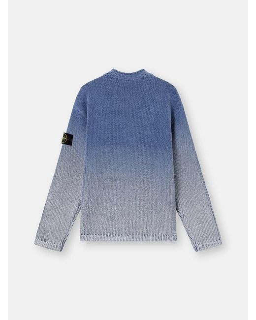 Stone Island Blue Cotton Crewnck Sweater for men