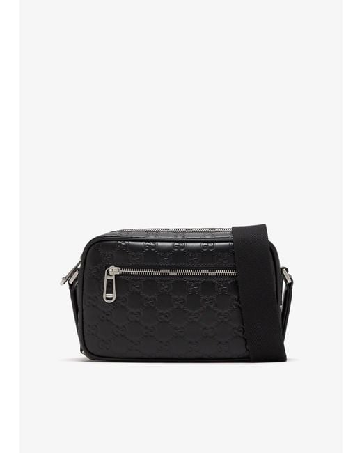 Gucci Black Gg Emblem Crossbody Bag for men