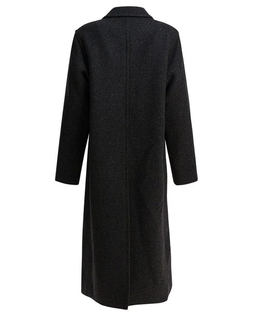 Auralee Black Long Wool Coat Jackets And Coats for men