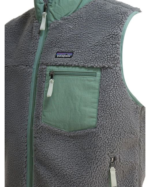 Patagonia Gray "Classic Retro-X Fleece" Sleeveless Jacket for men