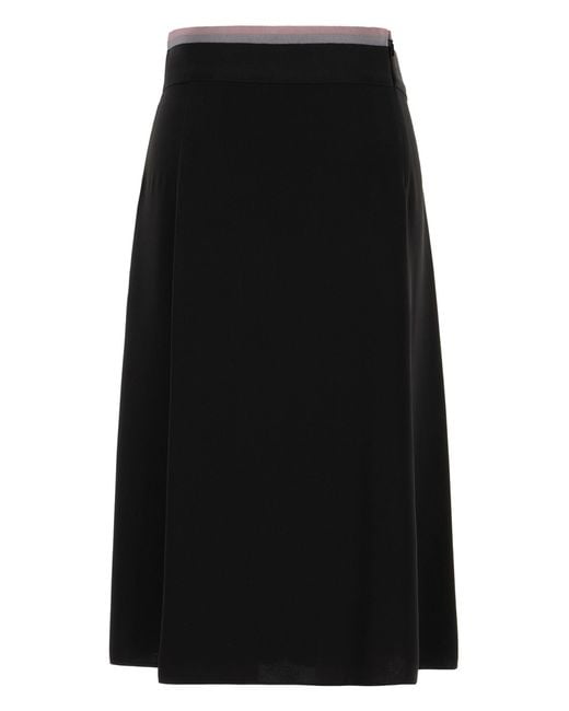 Fendi Black Silk Skirt