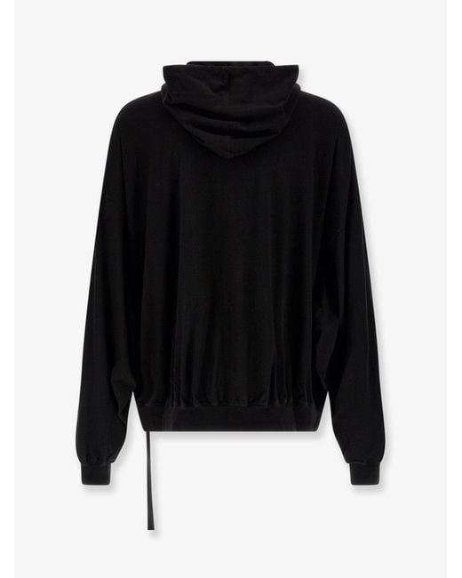 Rick Owens Black Hun Hooded Sweatshirt for men