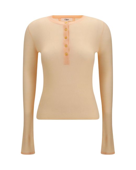 Chloé White Chloé Ribbed Wool Sweater