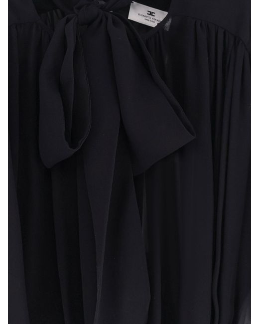 Elisabetta Franchi Blue Silk Shirt With Body Detail