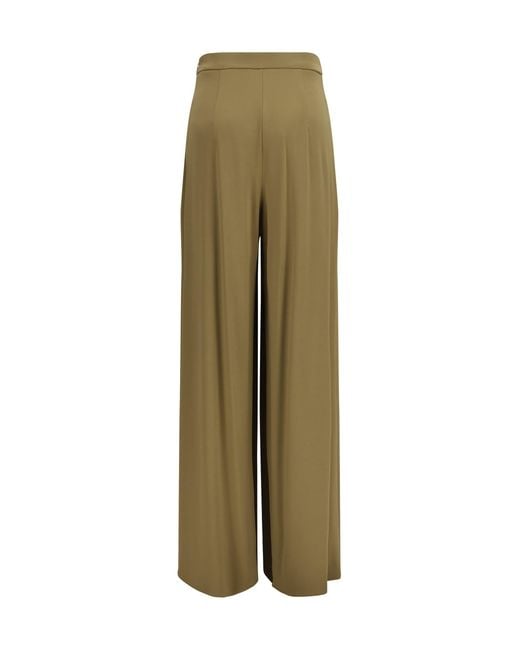 Max Mara Pure Green Viscose Technical Jersey Pants Deserto