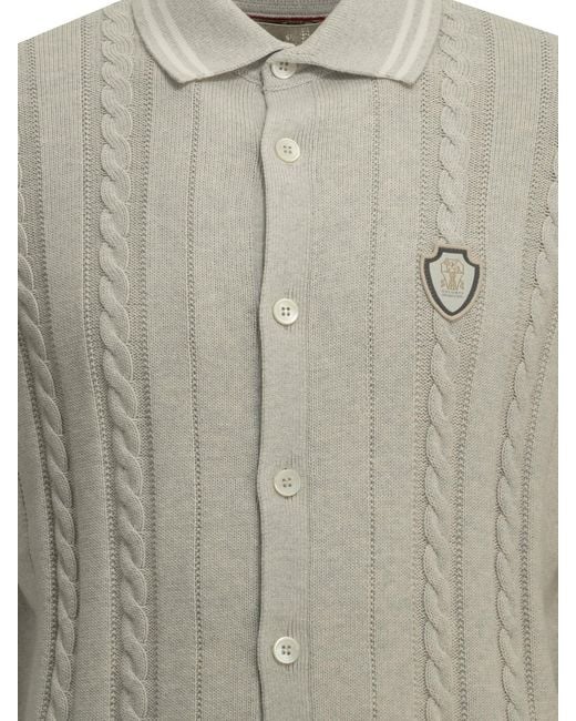 Brunello Cucinelli Gray Cotton Cardigan for men