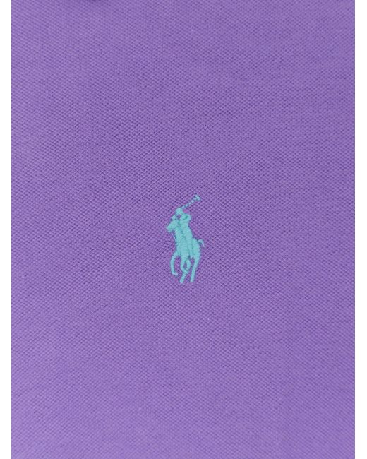 Polo Ralph Lauren Purple Cotton Blend Polo With Embroidered Logo
