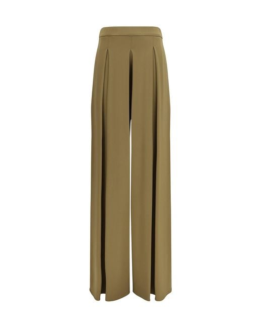 Max Mara Pure Green Viscose Technical Jersey Pants Deserto