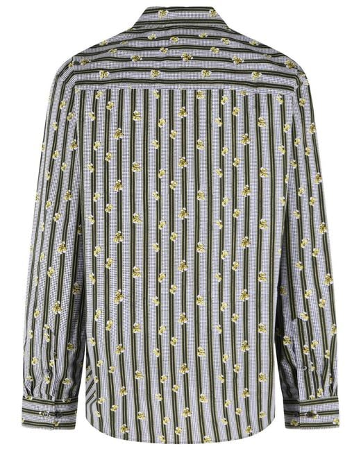 Dries Van Noten Black 'Caper' Lilac Cotton Shirt for men