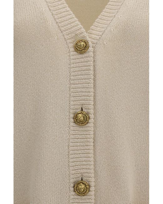Balmain White V-Neck Cardigan