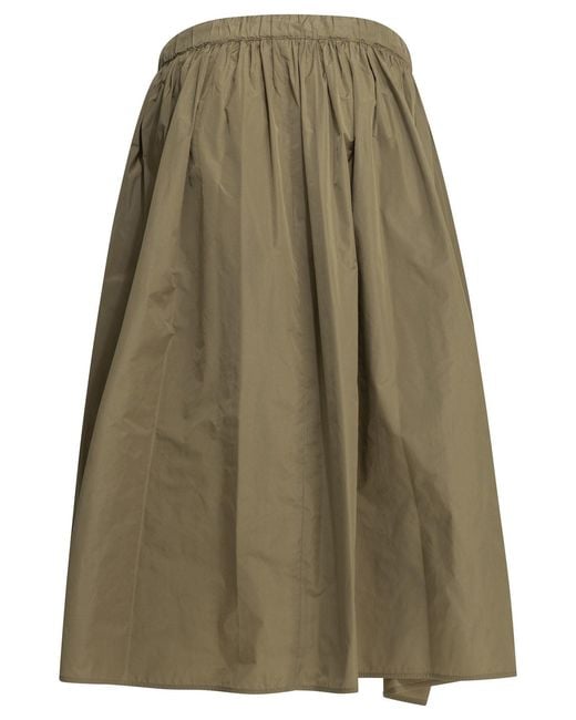 Max Mara Green A-Line Polyester Silk Skirt