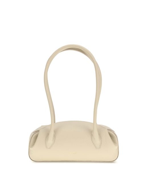 Women's White Mini Oyster Shoulder Bag