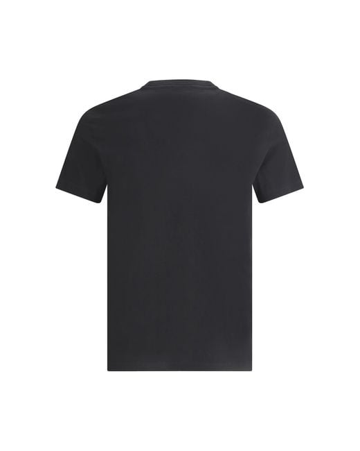 Versace Black T-Shirt With Iconic Logo Embroidered On The Chest for men