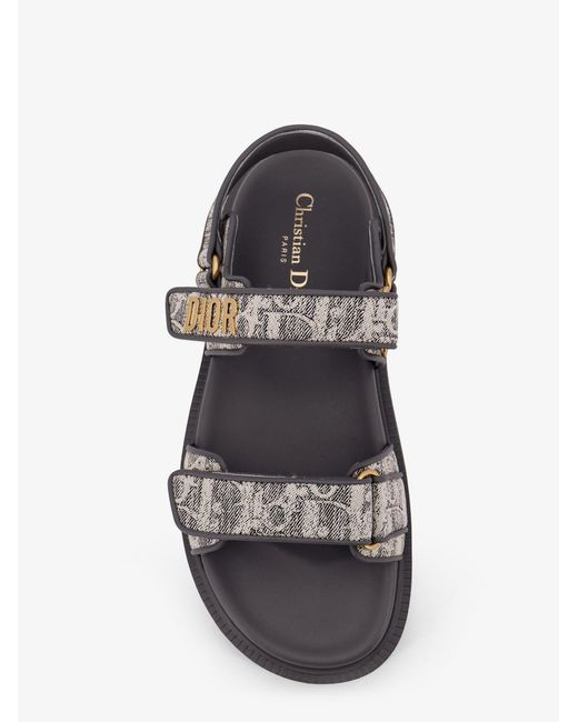 Dior White Dior Canvas Dioract Flat Sandals