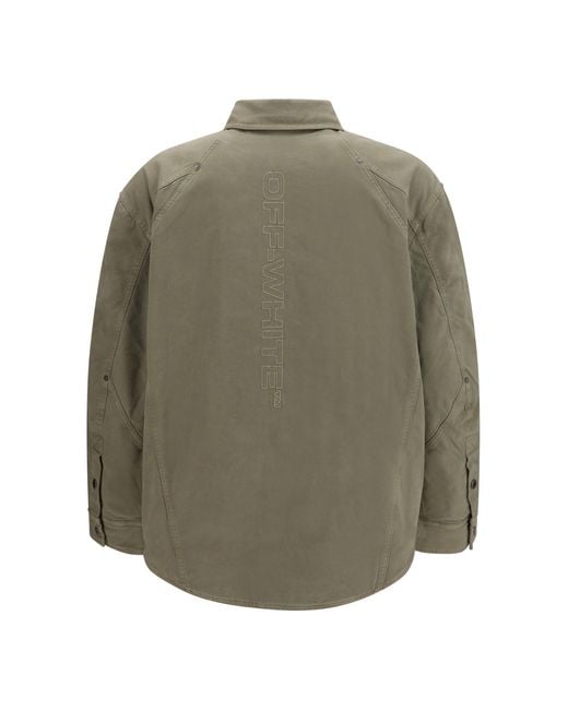 Off-White c/o Virgil Abloh Green Racing Staff Cottvel Mil Sport Jacket for men