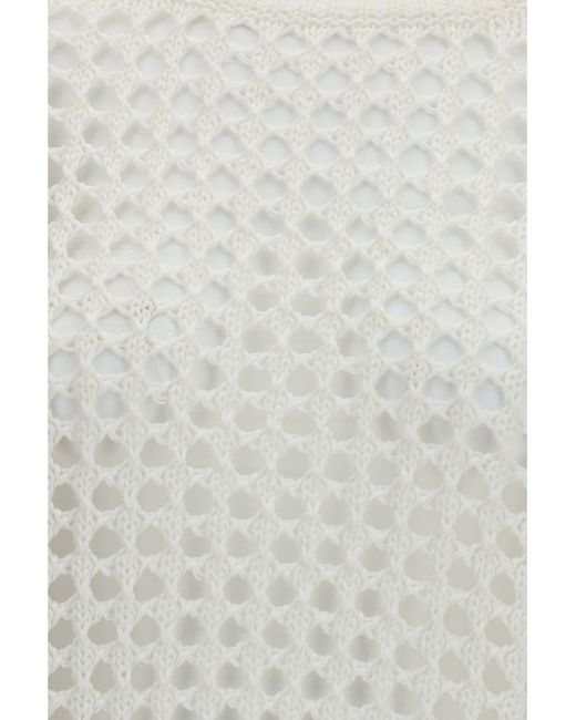 Max Mara Pure White Open-Knit Sweater