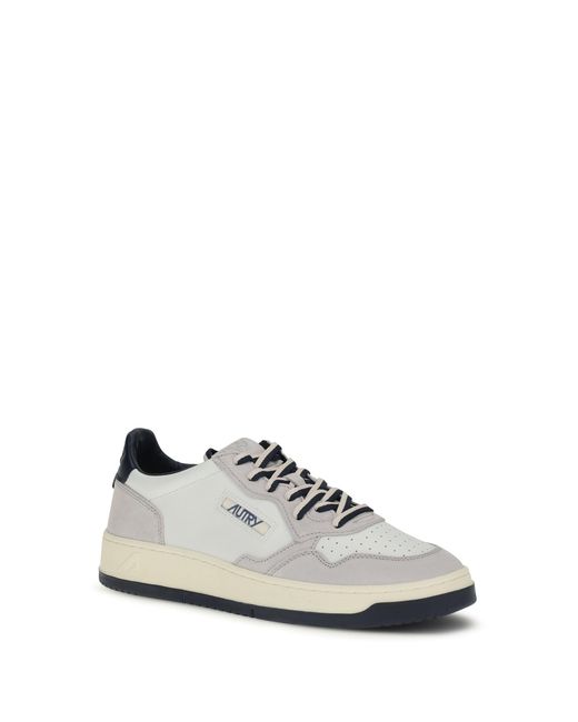 Autry White Medialist Low Sneakers Leather/Suede Space//Vapor for men