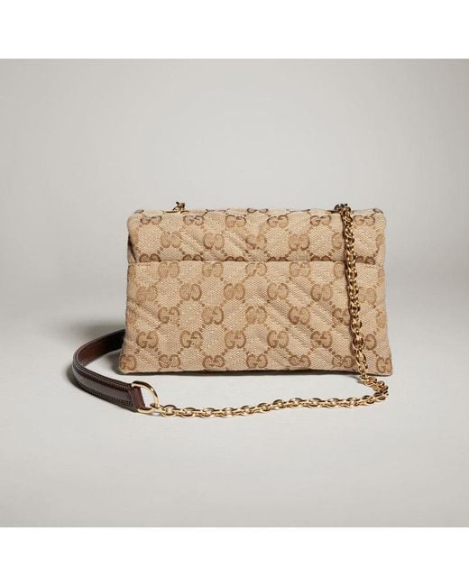 Gucci Natural Gg Marmont Small Crossbody Bag