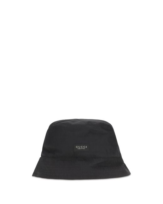 Gucci Black Cotton Canvas Bucket Hat for men