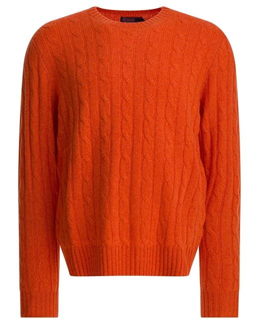 Polo Ralph Lauren Orange Cashmere Sweater for men