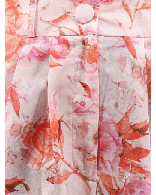 ACTUALEE Red Shorts Printed Cotton