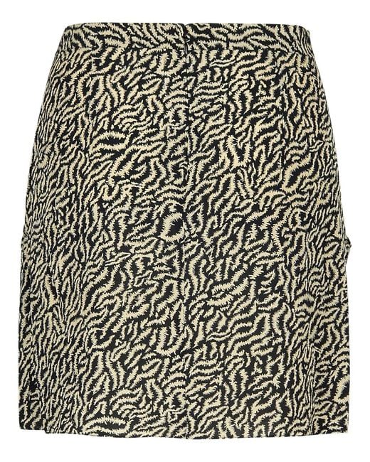 Isabel Marant Black 'Violaine' Two-Tone Viscose Miniskirt
